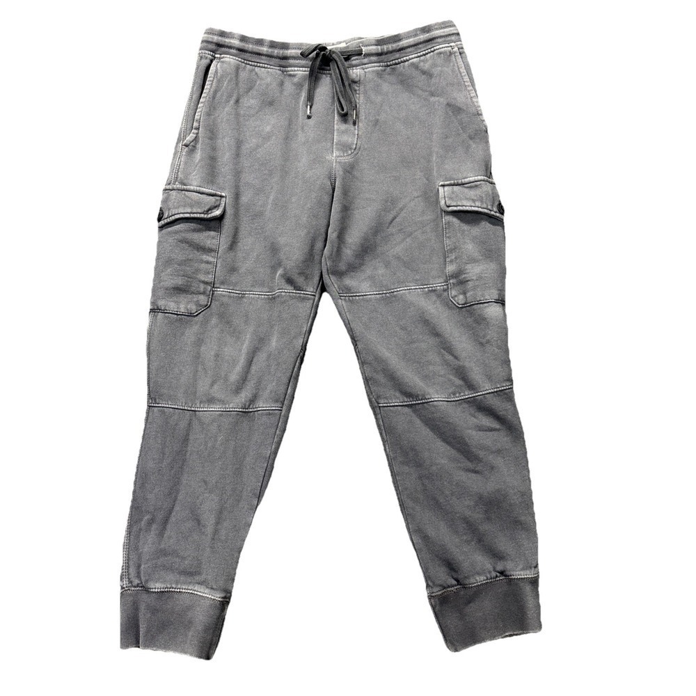 American Eagle Super Soft Cargo Jogger Pants Mens M Gray Tapered Fleece‎ Lined
